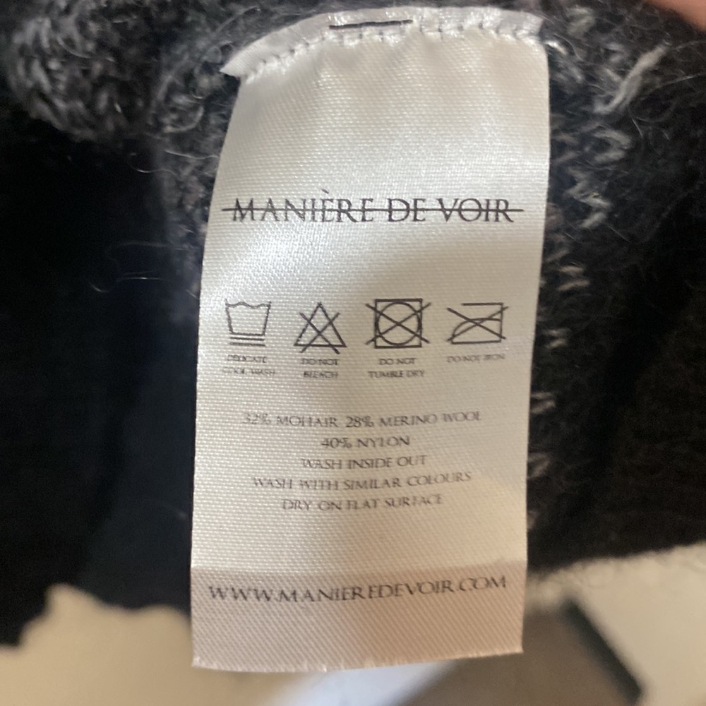 Maniére De Voir Ombré Mohair Knitted Check Jumper Medium Size - Picture 4 of 4